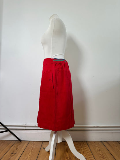 Vintage Dior Red Cotton Blend Skirt L