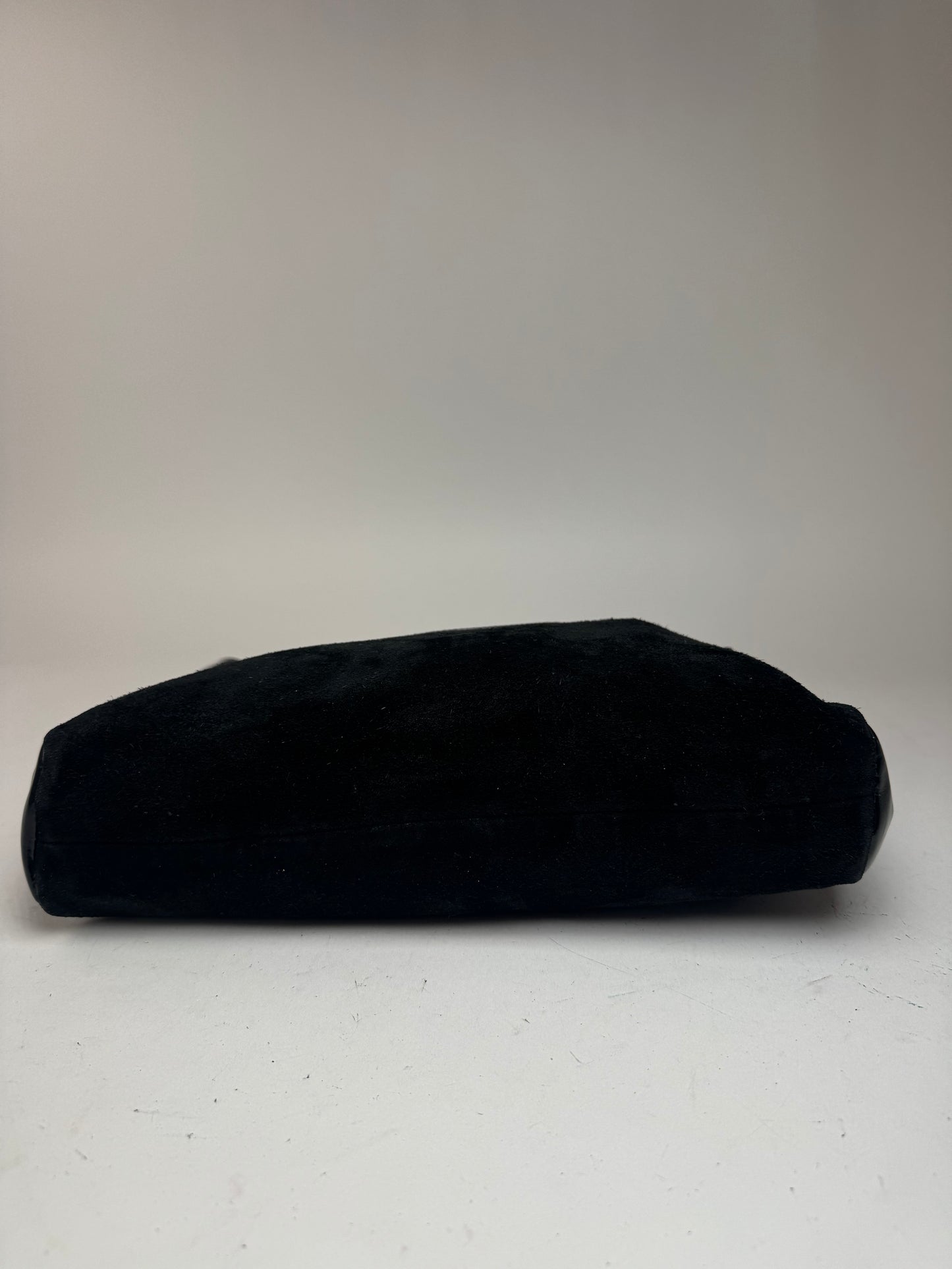 Sac fourre-tout vintage en cuir verni suédé Gucci noir