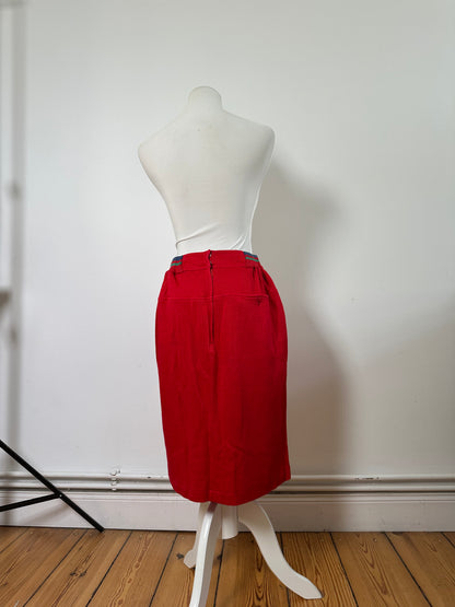 Vintage Dior Red Cotton Blend Skirt L