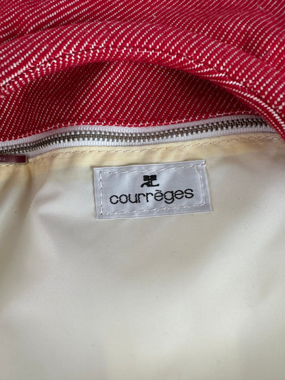 Vintage Courreges Denim Tote Bag Red