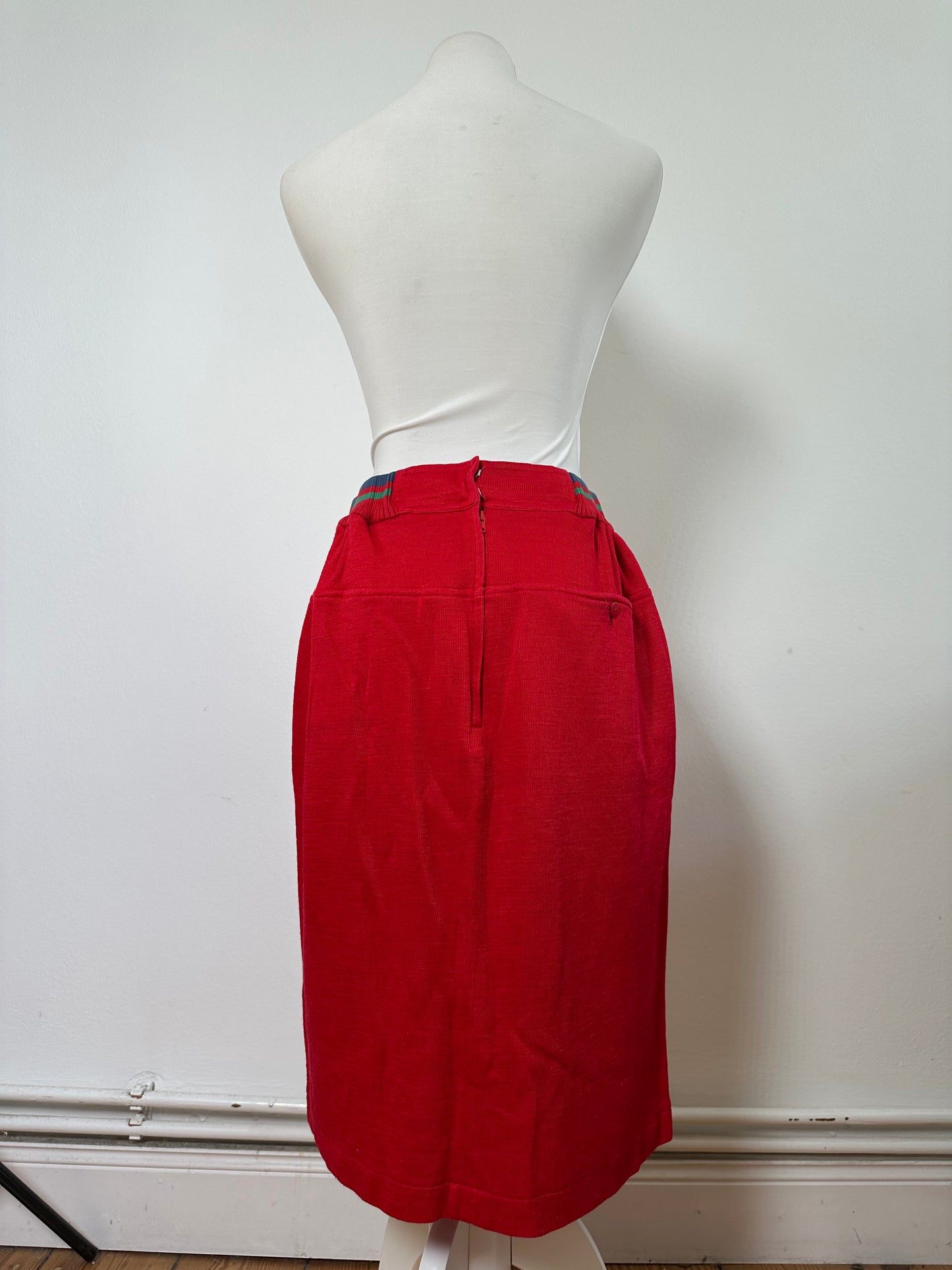 Vintage Dior Red Cotton Blend Skirt L