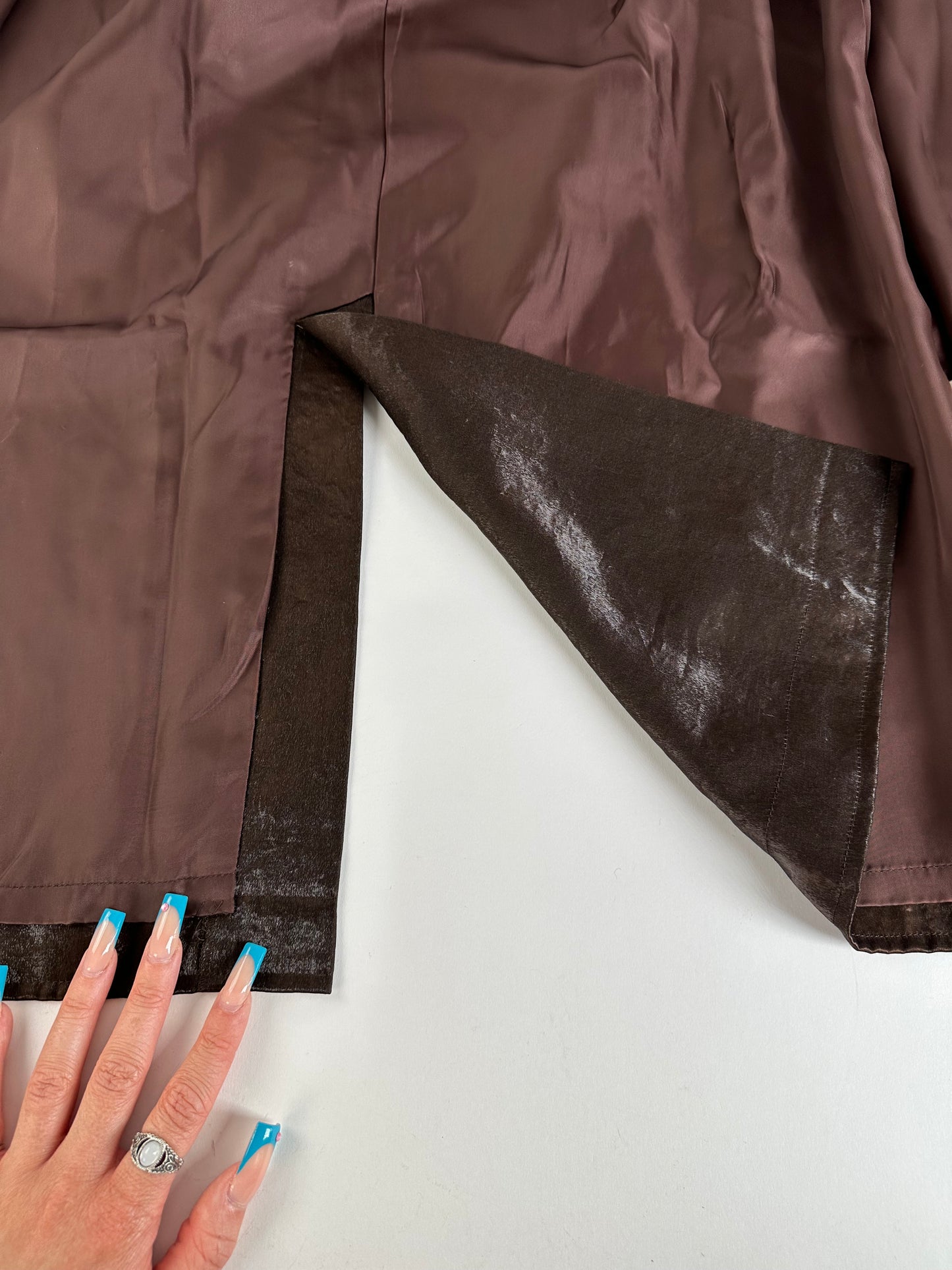 Vintage Givenchy Silk Coat Dark Brown M