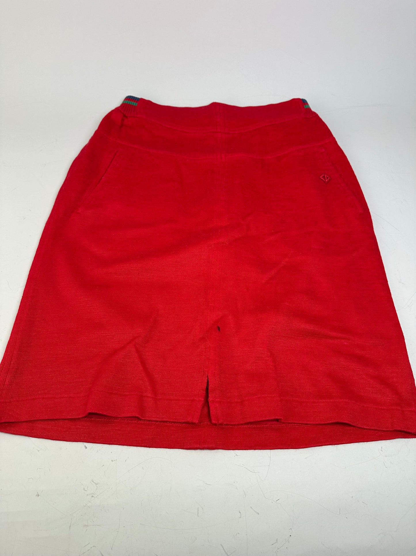 Vintage Dior Red Cotton Blend Skirt L