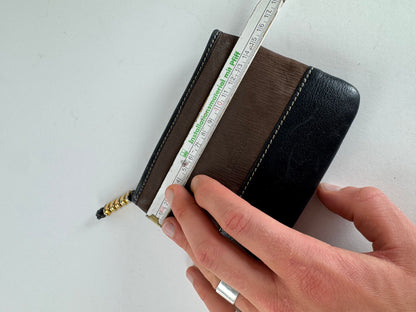 Vintage Loewe Madrid Leather Suede Card Holder Purse black Brown