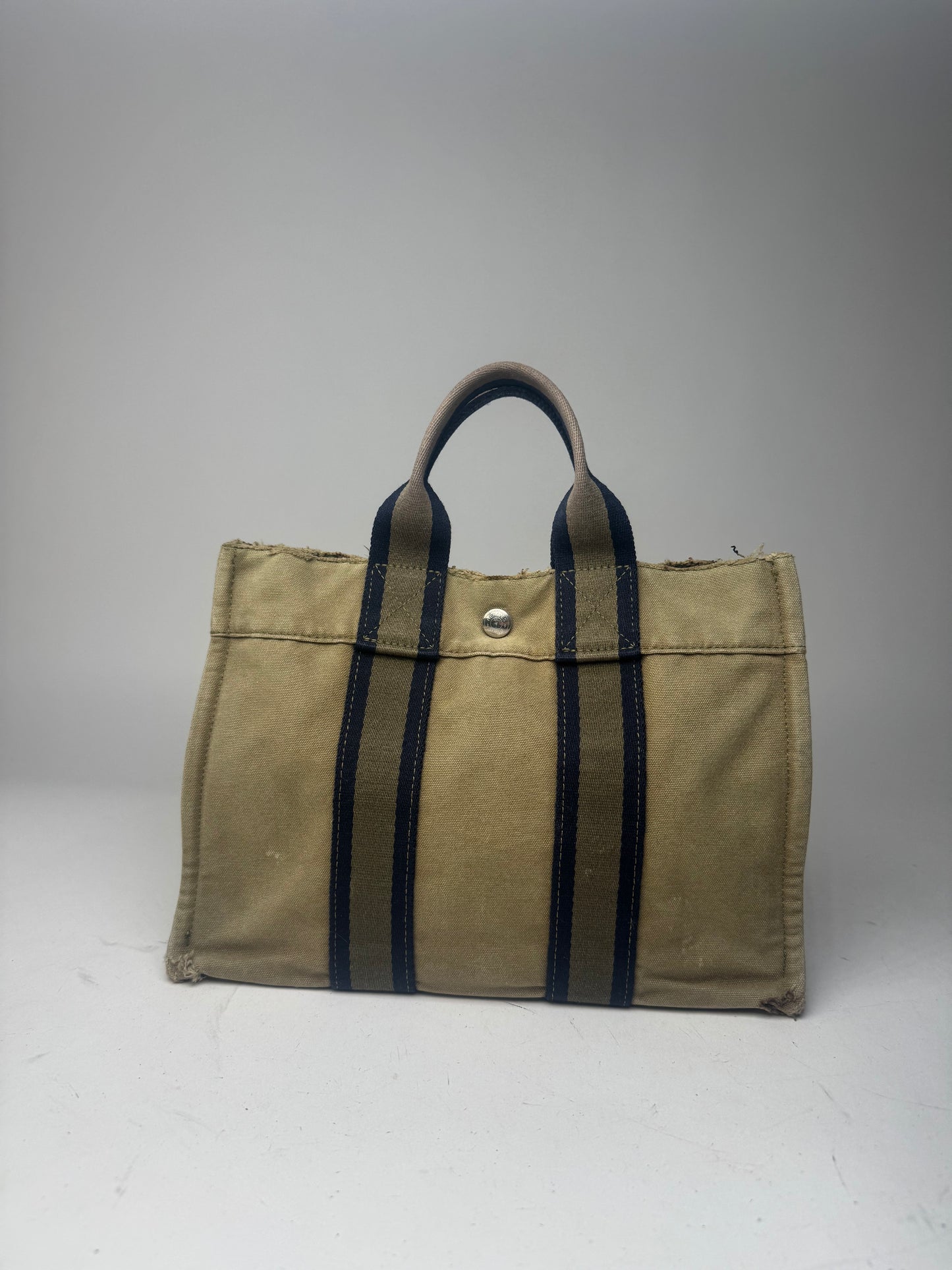 Vintage Hermes Mini Tote Bag green navy