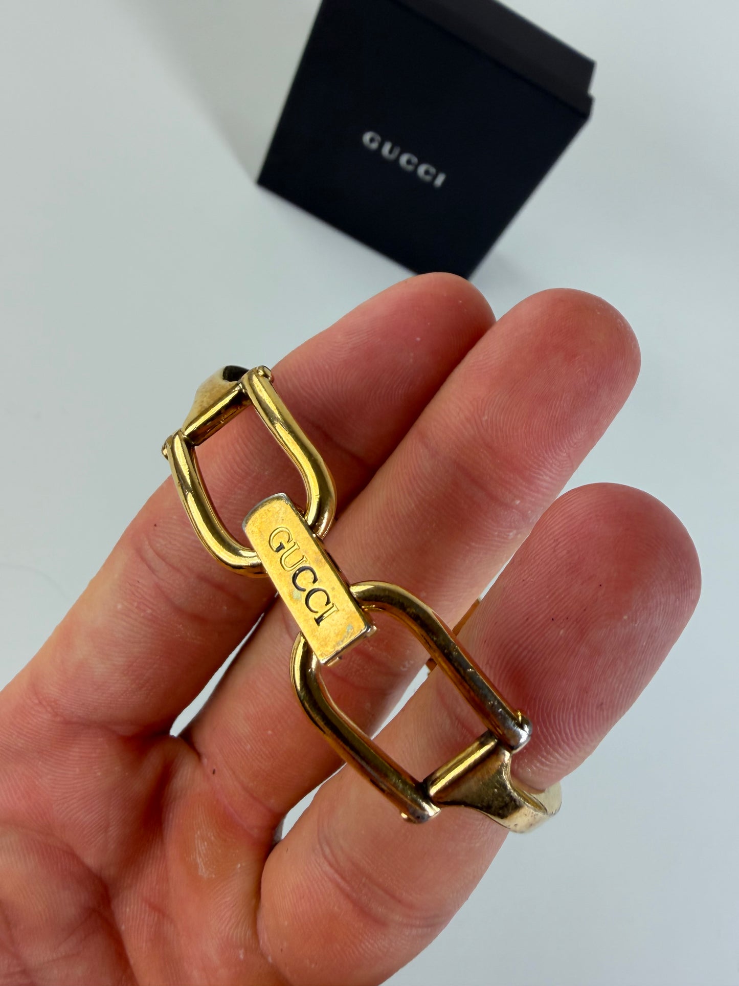 Vintage Gucci Logo Enamel Bracelet Watch Gold