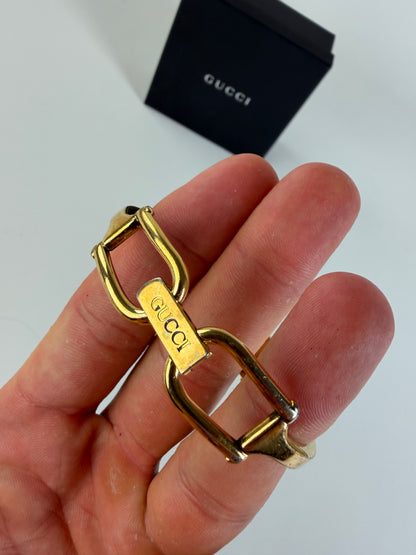 Vintage Gucci Logo Enamel Bracelet Watch Gold