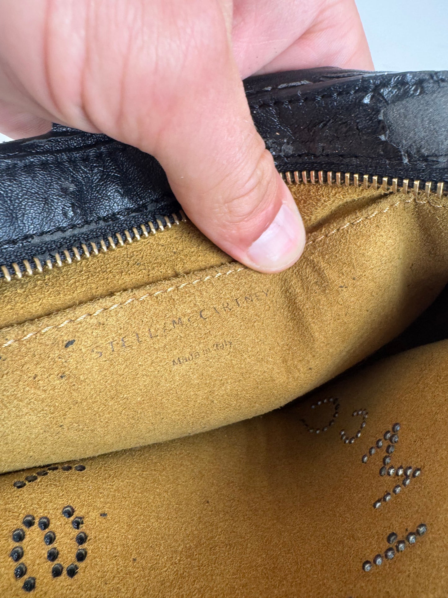 Sac vintage en cuir vegan avec logo Stella Mc Cartney noir