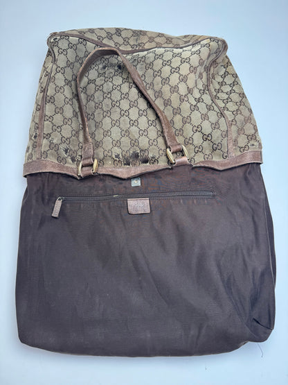 Vintage Gucci Monogram Handbag Beige Brown