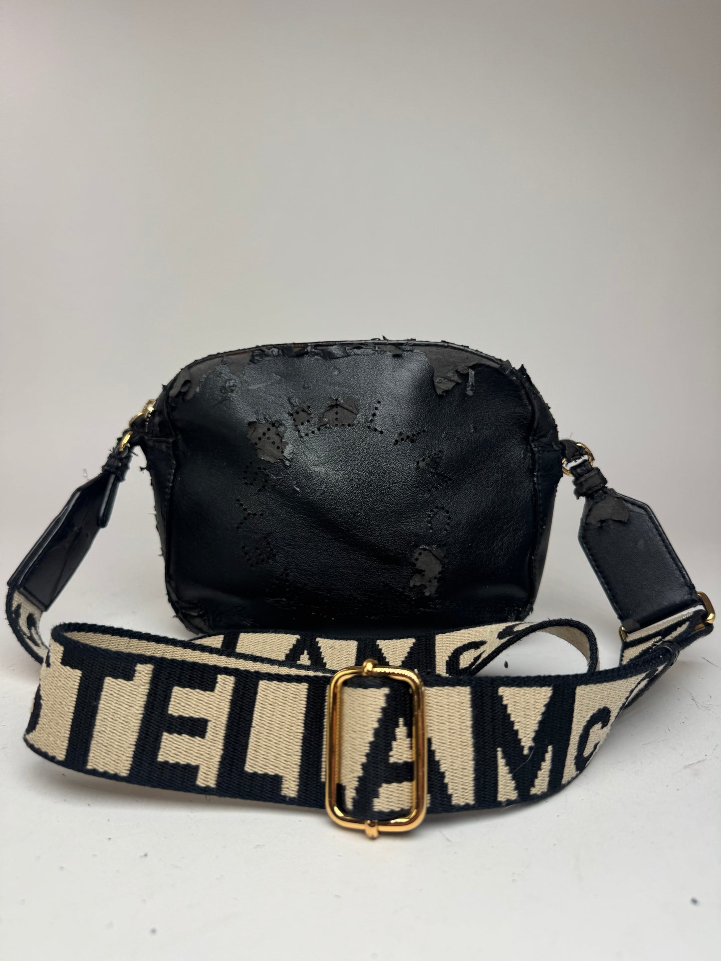 Sac vintage en cuir vegan avec logo Stella Mc Cartney noir