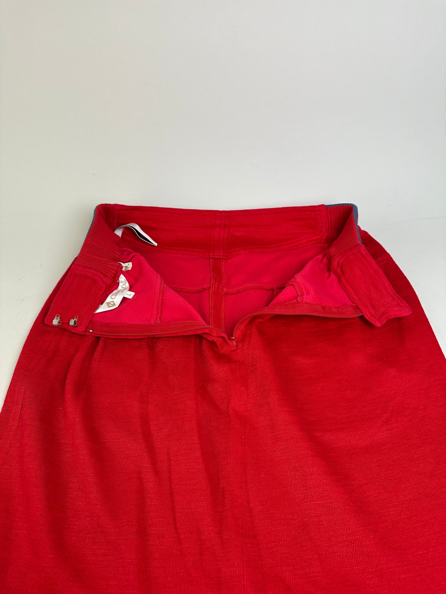 Vintage Dior Red Cotton Blend Skirt L