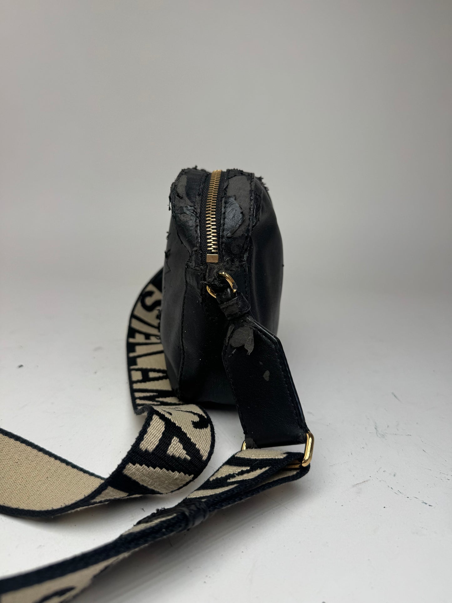 Sac vintage en cuir vegan avec logo Stella Mc Cartney noir