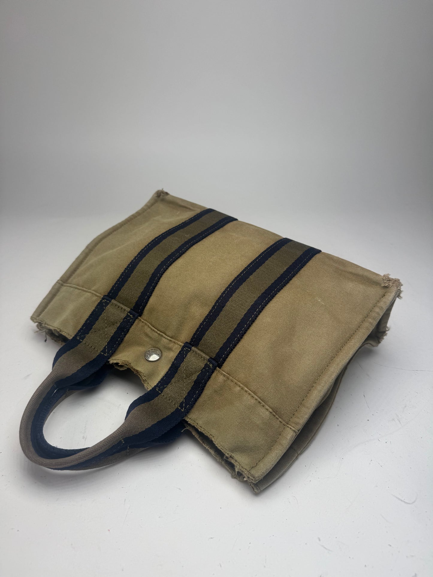 Vintage Hermes Mini Tote Bag green navy