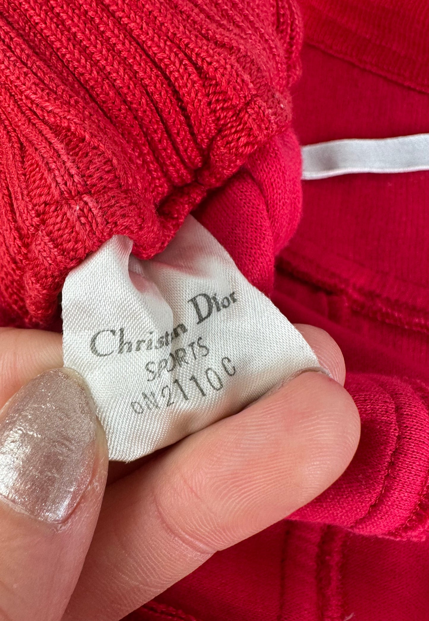 Vintage Dior Red Cotton Blend Skirt L