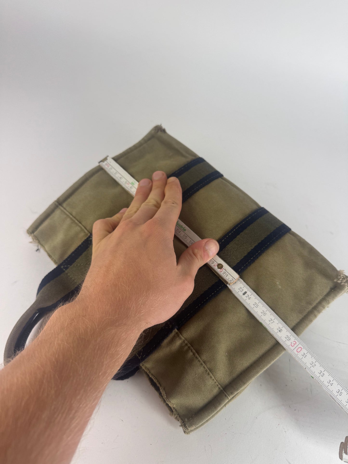 Vintage Hermes Mini Tote Bag green navy