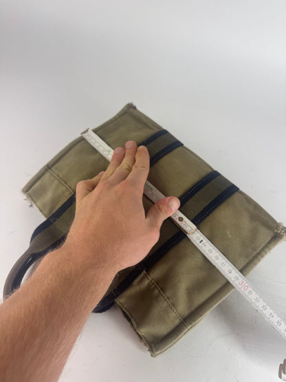 Vintage Hermes Mini Tote Bag green navy