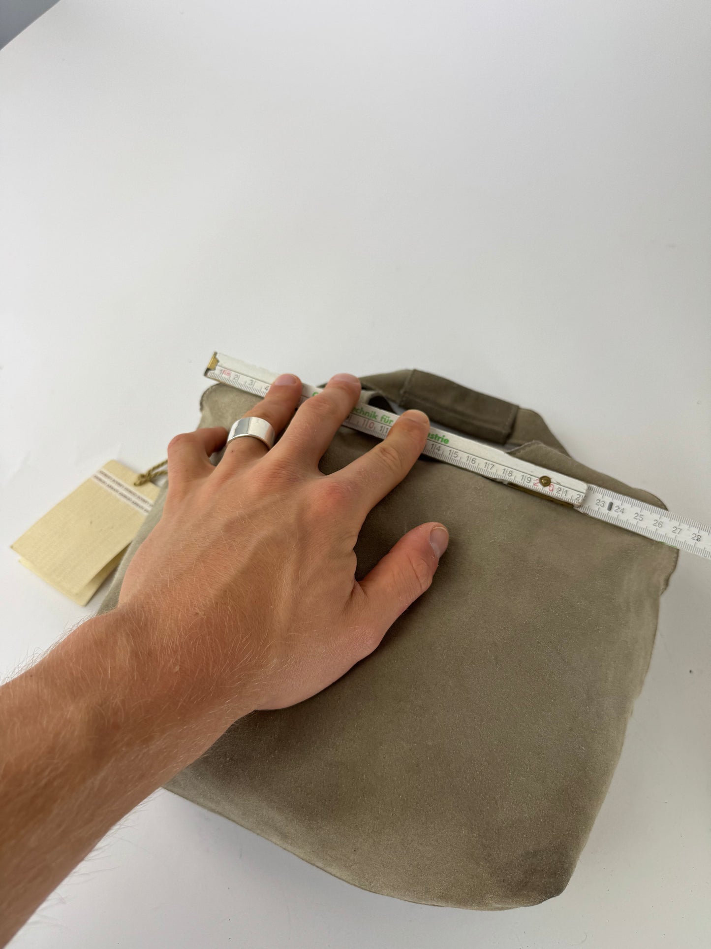 Vintage Emporio Armani Suede Leather bag beige