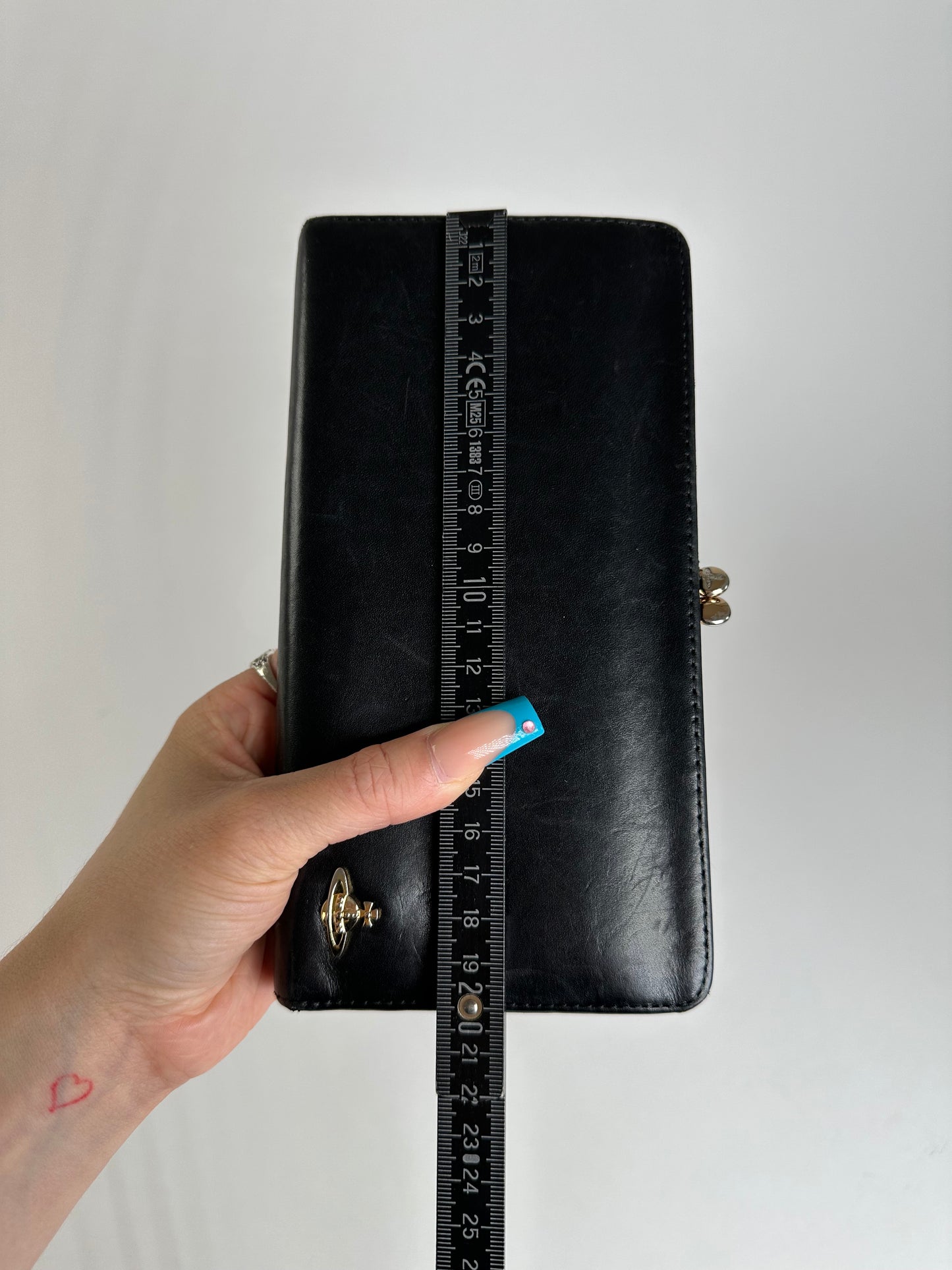 Vintage Vivienne Westwood Leather Wallet Black Silver