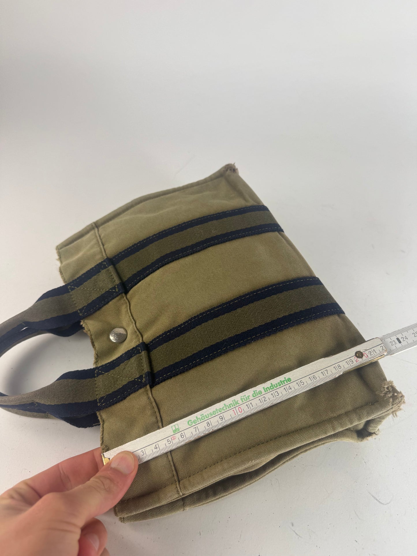 Vintage Hermes Mini Tote Bag green navy