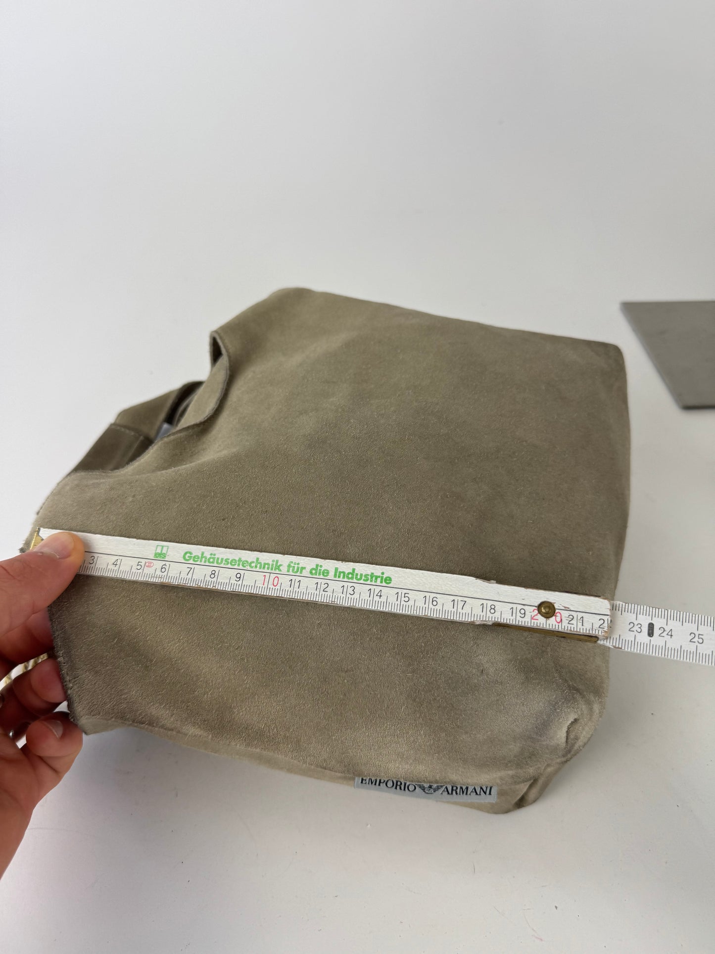 Vintage Emporio Armani Suede Leather bag beige