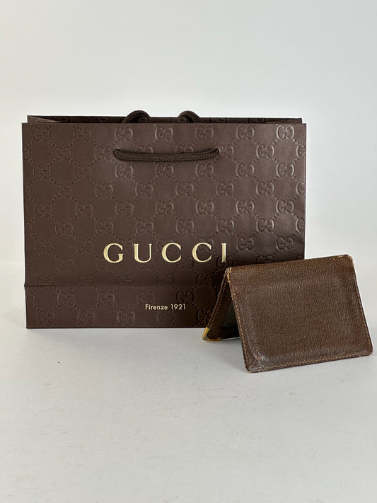 Vintage Gucci Leather Card Holder Brown