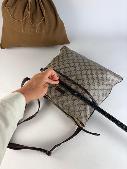 Vintage Gucci GG Supreme Shoulder Bag Beige Brown