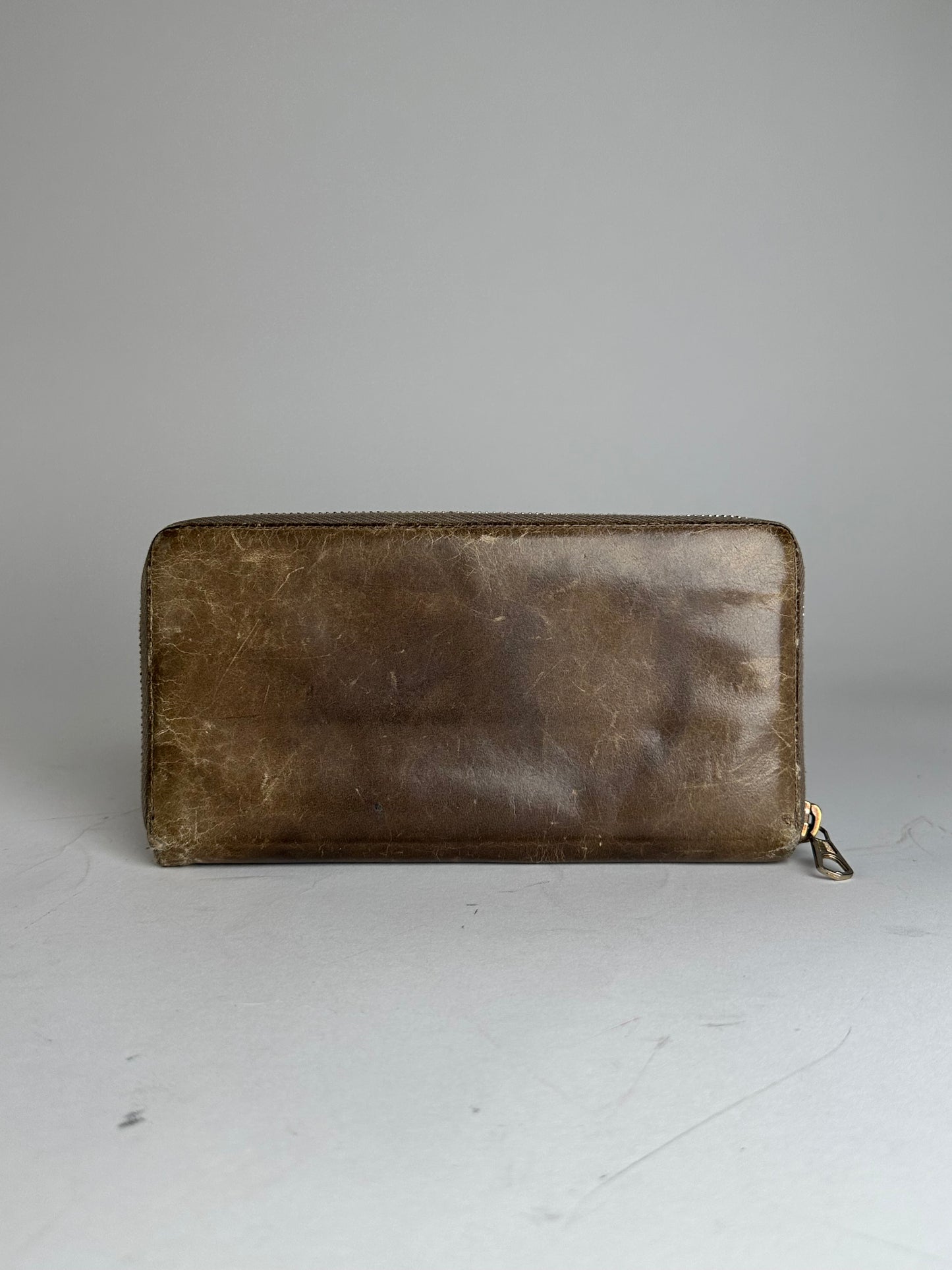 Vintage Balenciaga City Bag Design Leather Wallet Brown