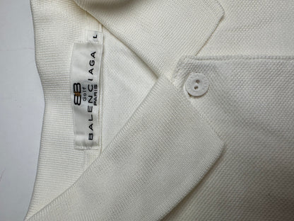 Vintage Balenciaga Sport Polo Shirt White L