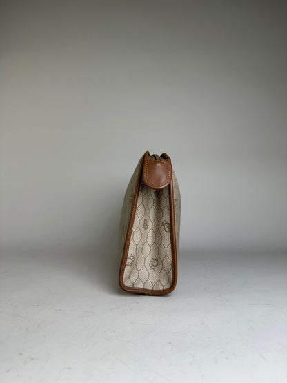 Vintage Dior Coated Canvas Cosmetic Case Beige Brown