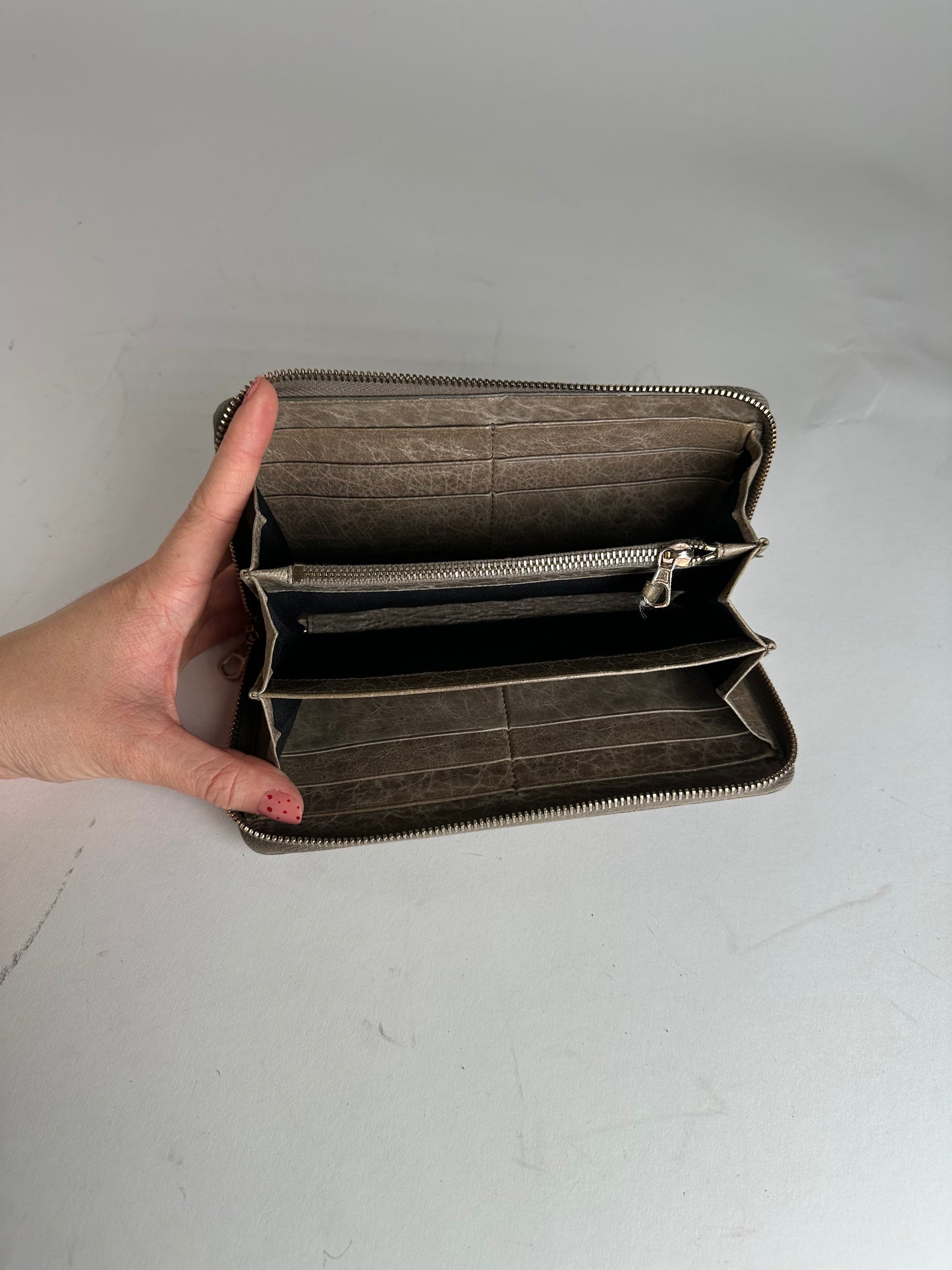 Vintage Balenciaga City Bag Design Leather Wallet Brown