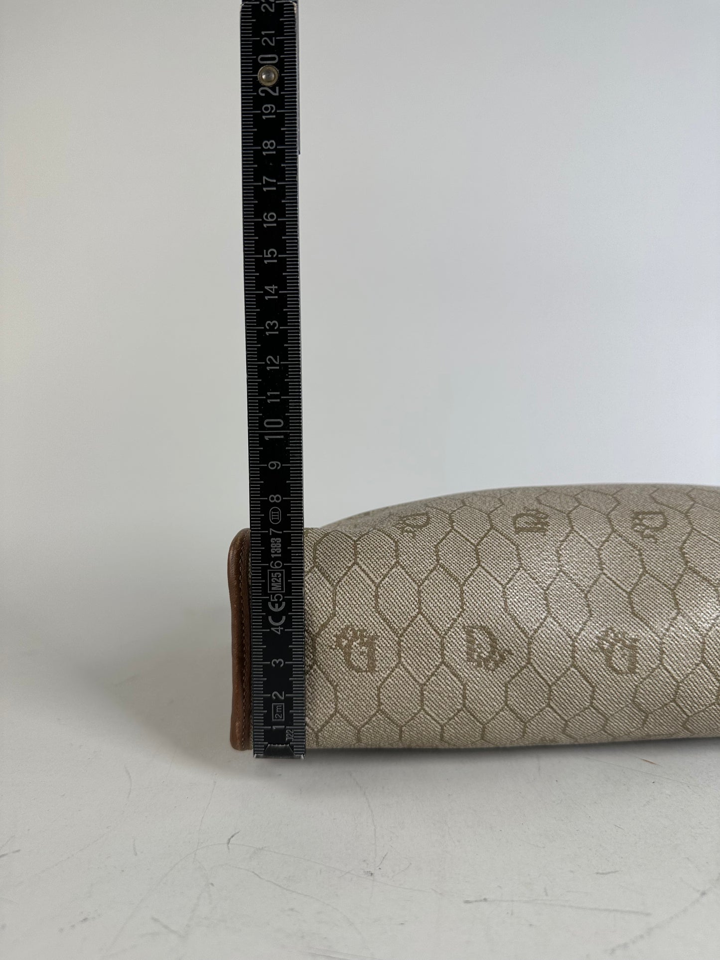 Vintage Dior Coated Canvas Cosmetic Case Beige Brown