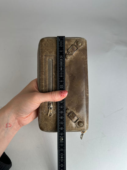Vintage Balenciaga City Bag Design Leather Wallet Brown