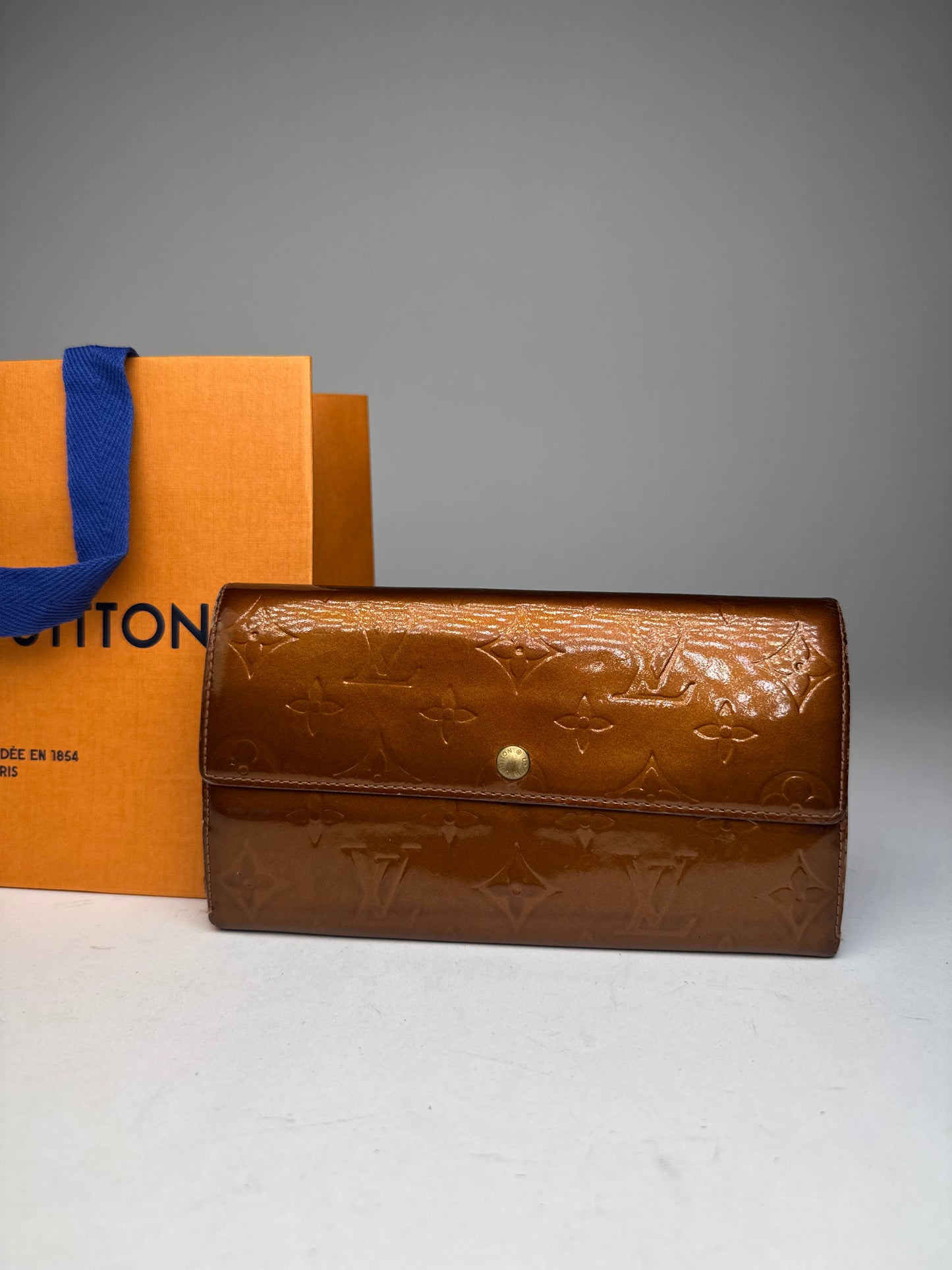 Vintage Louis Vuitton Vernis Leather Wallet Brown