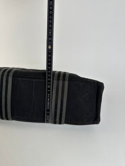 Vintage Hermes Canvas Tote Black Silver