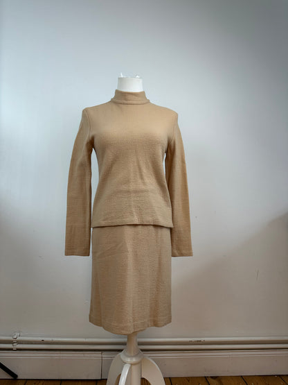 Vintage Balenciaga Wool Twin Set Camel 38/M
