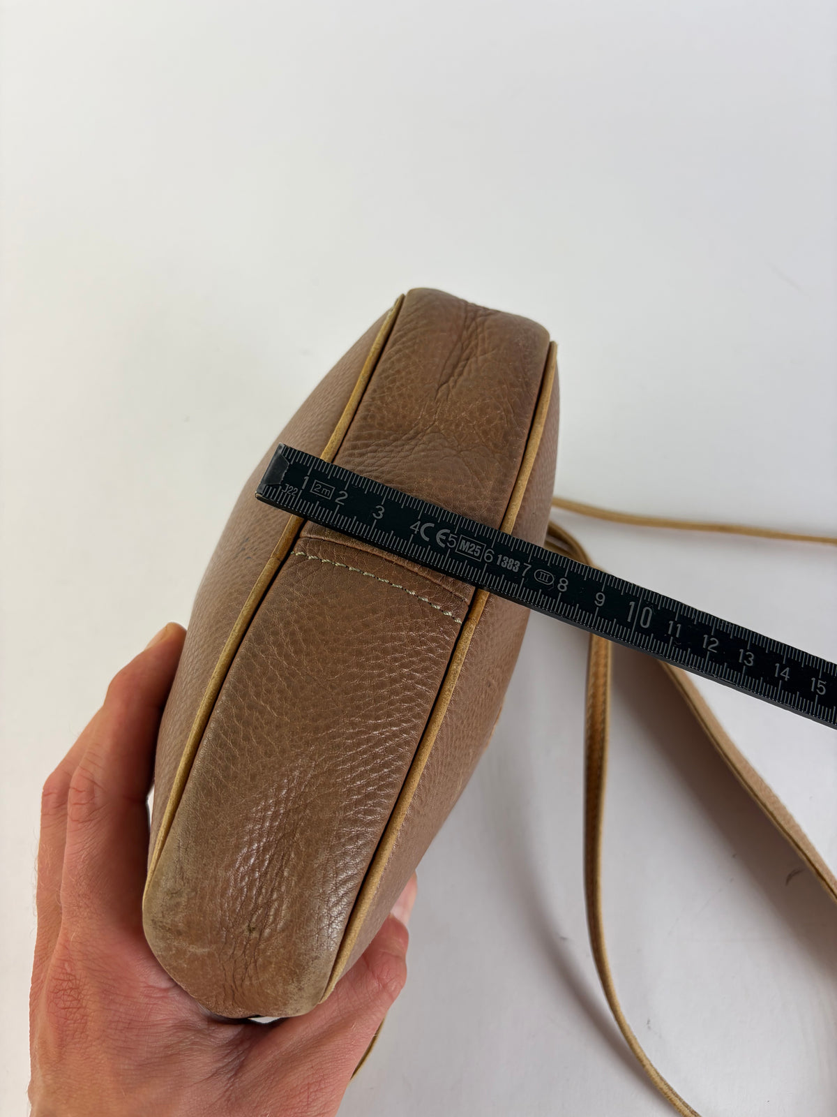 Vintage Loewe Pebbled Leather Flap Crossbody Bag Late 1970s Tan
