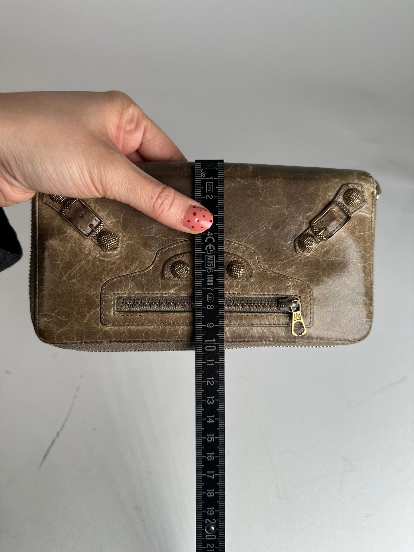 Vintage Balenciaga City Bag Design Leather Wallet Brown