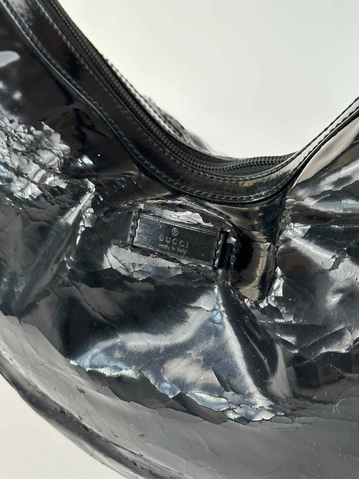 Vintage Gucci Patent Leather Bag Black