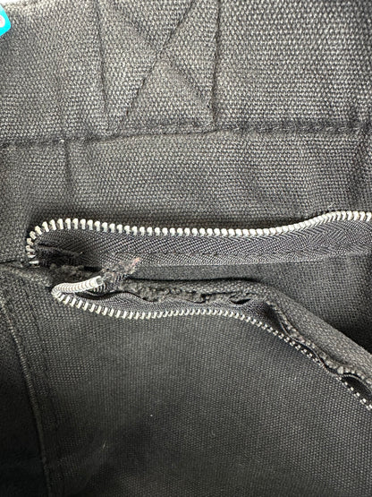 Vintage Hermes Canvas Tote Black Silver