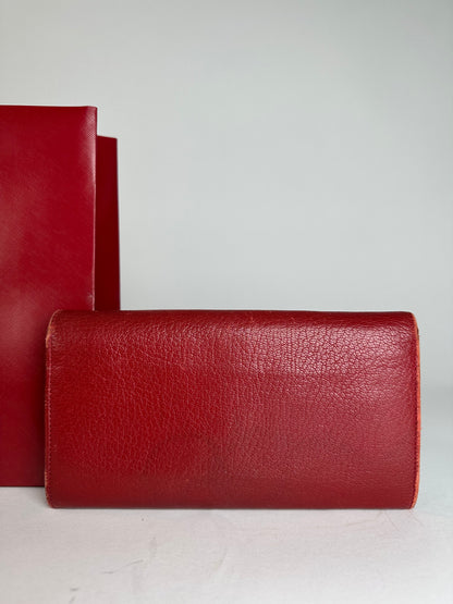Vintage Cartier Leather Wallet Red