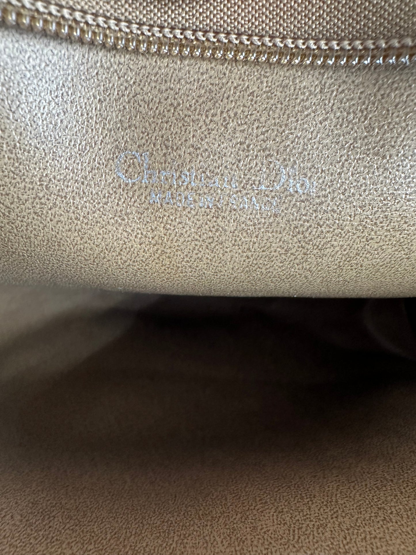 Vintage Dior Coated Canvas Cosmetic Case Beige Brown