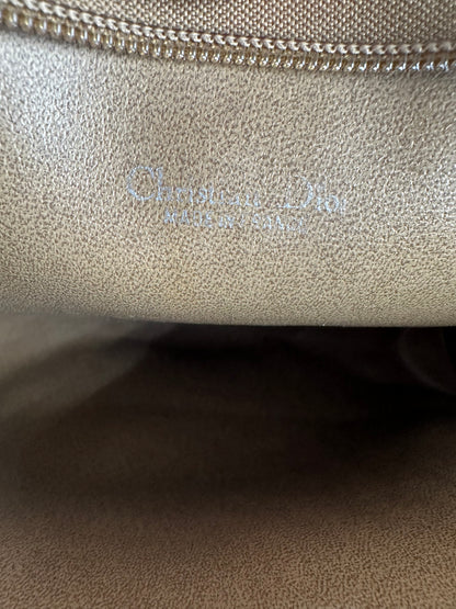 Vintage Dior Coated Canvas Cosmetic Case Beige Brown
