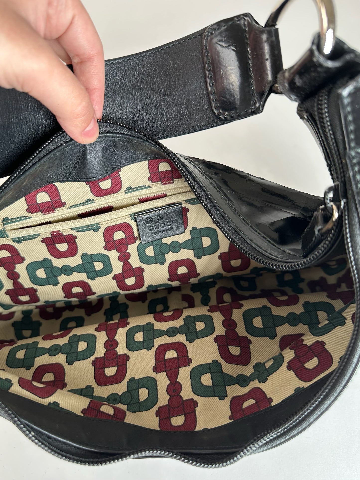 Vintage Gucci Patent Leather Bag Black