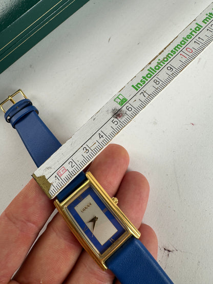 Montre Gucci Vintage Bleu Or