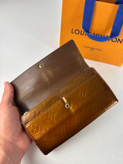 Vintage Louis Vuitton Vernis Leather Wallet Brown