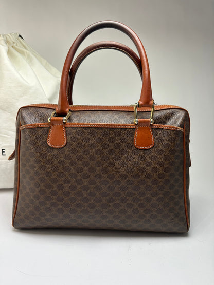 Vintage Celine Macadam Canvas Top-Handle Bag Late 1980s Brown