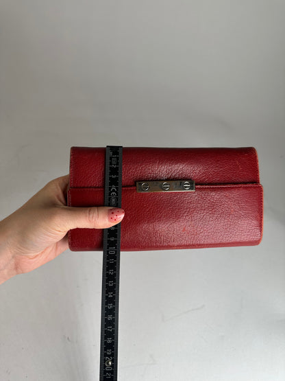 Vintage Cartier Leather Wallet Red