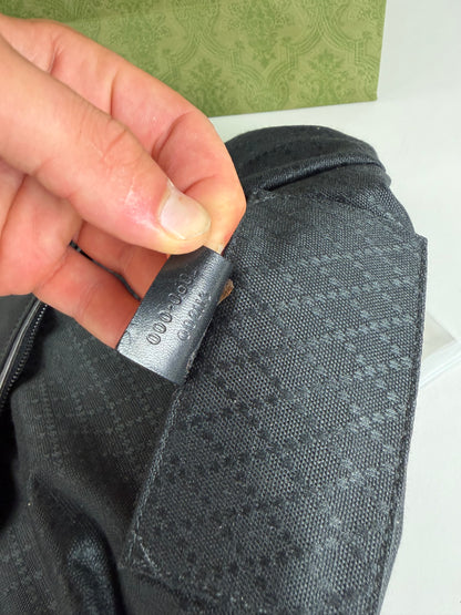 Vintage Gucci Nylon Shoulder Bag Black Silver