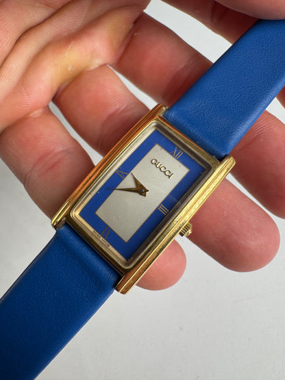 Montre Gucci Vintage Bleu Or