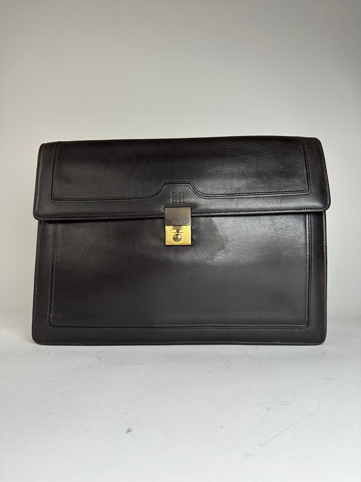 Vintage Givenchy Leather Clutch Big Brown